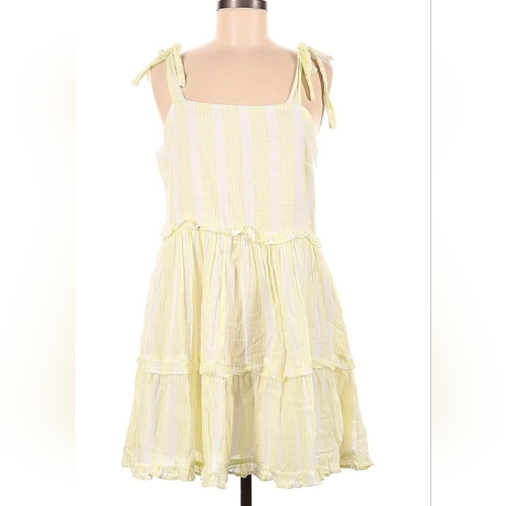 Miami Light Yellow Striped Mini Dress
